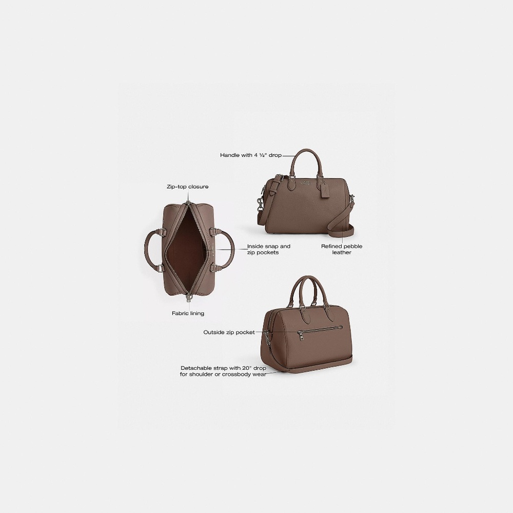 Coach Outlet Rowan Large Satchel Bag - NEVER USED and has original stuffing - Picture 3 of 7